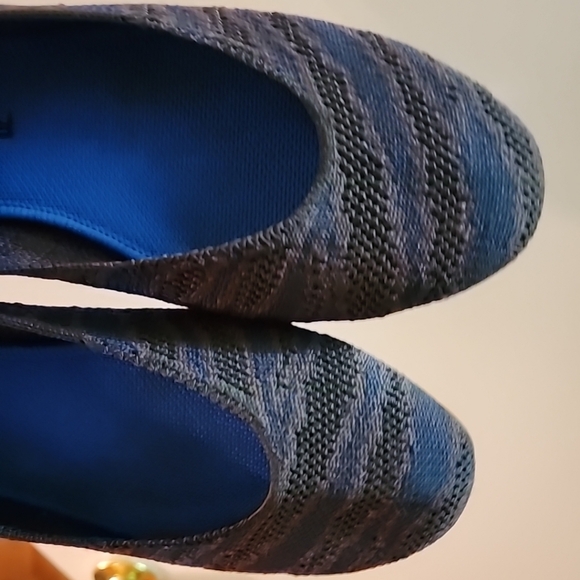 Rothy's Saphire Brown/ Blue Zebra Print Women's Flat Shoes - Picture 5 of 8